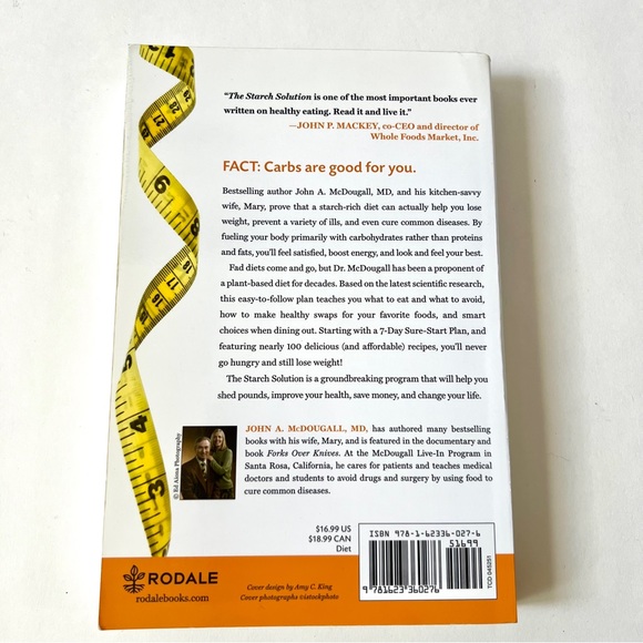 Book THE STARCH SOLUTION by John A McDougall MD and Mary McDougall Paperback - Picture 5 of 7